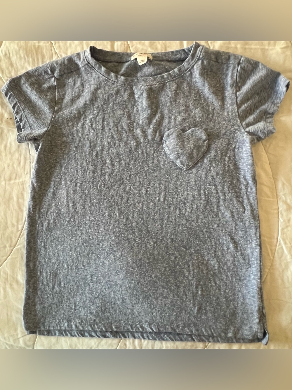 Crewcuts Heather Blue Heart Pocket Tee - Girls